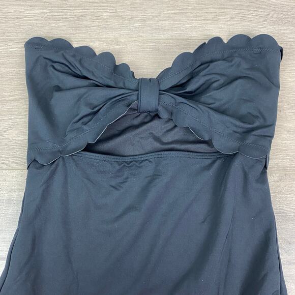 Kate Spade Black Scalloped Bandeau One Piece Swimsuit Sz.L - Picture 7 of 14